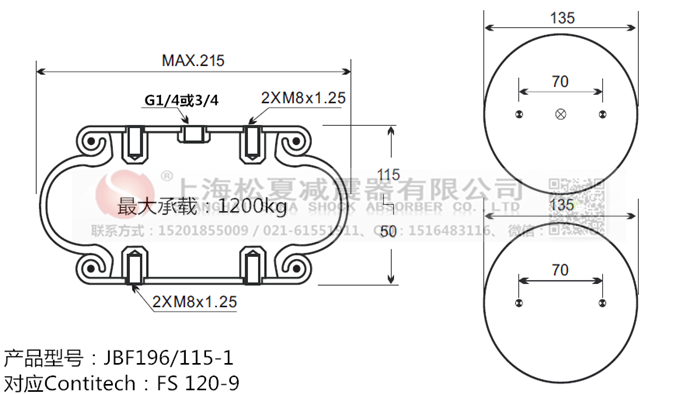 JBF196/115-1橡膠<a href='http://ccdz2.cn/' target='_blank'><u>空氣彈簧</u></a>