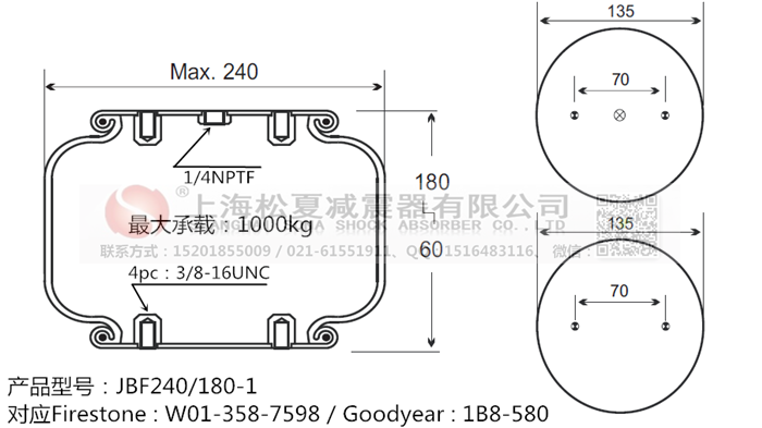 JBF240-180-1橡膠<a href='http://ccdz2.cn/' target='_blank'><u>空氣彈簧</u></a>