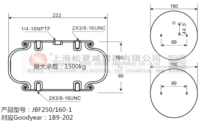 JBF250/160-1橡膠<a href='http://ccdz2.cn/' target='_blank'><u>空氣彈簧</u></a>