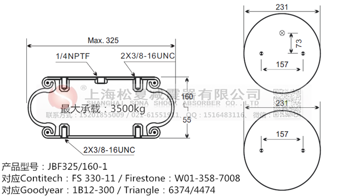 JBF325/160-1橡膠<a href='http://ccdz2.cn/' target='_blank'><u>空氣彈簧</u></a>