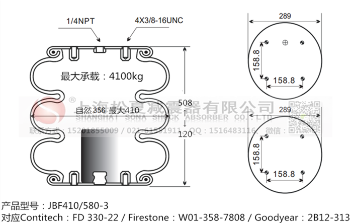 JBF410/580-3橡膠<a href='http://ccdz2.cn/' target='_blank'><u>空氣彈簧</u></a>